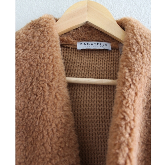 bagatelle Camel Faux Fur-Lined Cardigan Jacket - Picture 3 of 7
